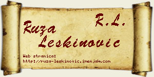 Ruža Leškinović vizit kartica